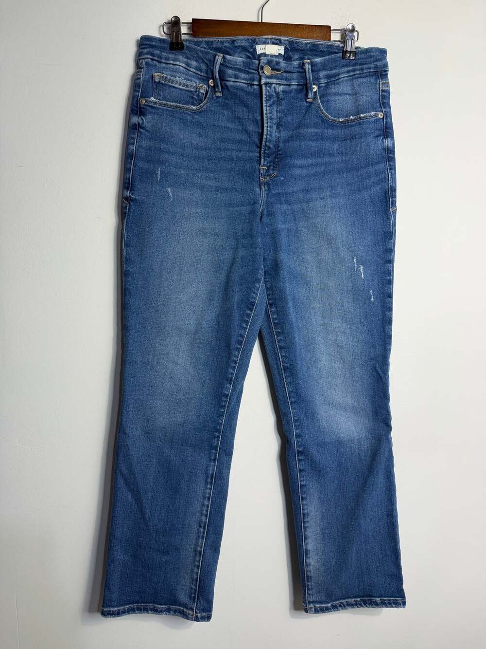 Good American straight leg denim jeans medium wash Size 30/10